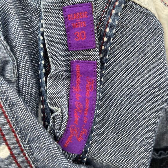 Robert Graham Blue Mid Rise Denim Straight Leg Jeans Size 30 - Picture 6 of 8